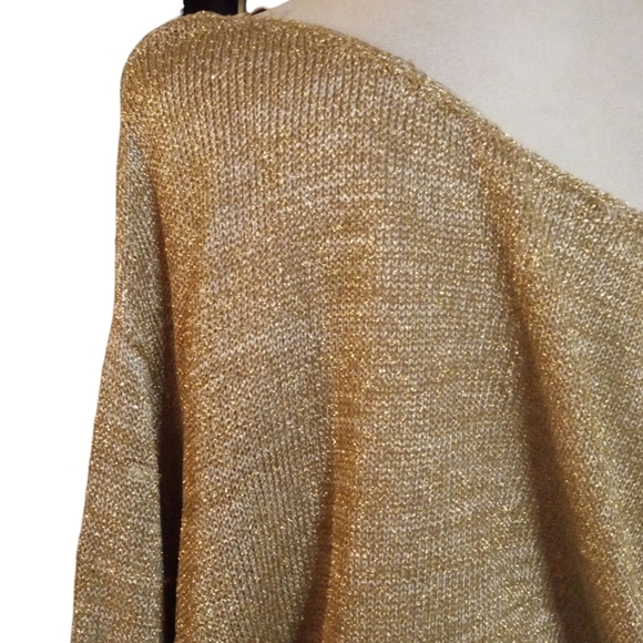 Free People Ski Lake Metallic One Shoulder Sweater Size Small - Picture 7 of 9